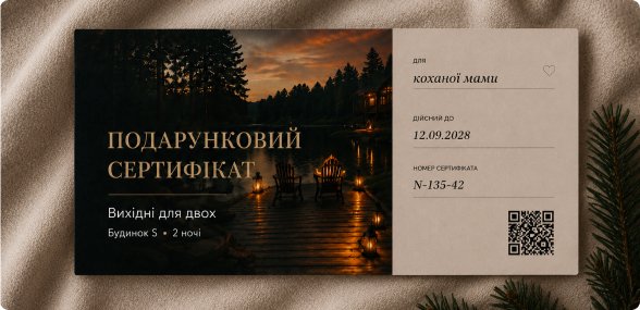 Готовий подарунковий сертифікат Намріяно